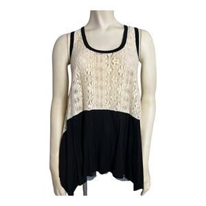 Valija Open Lace Tank Top Boho Blouse Shirt Cottage Indie Fairy Festival Hippie